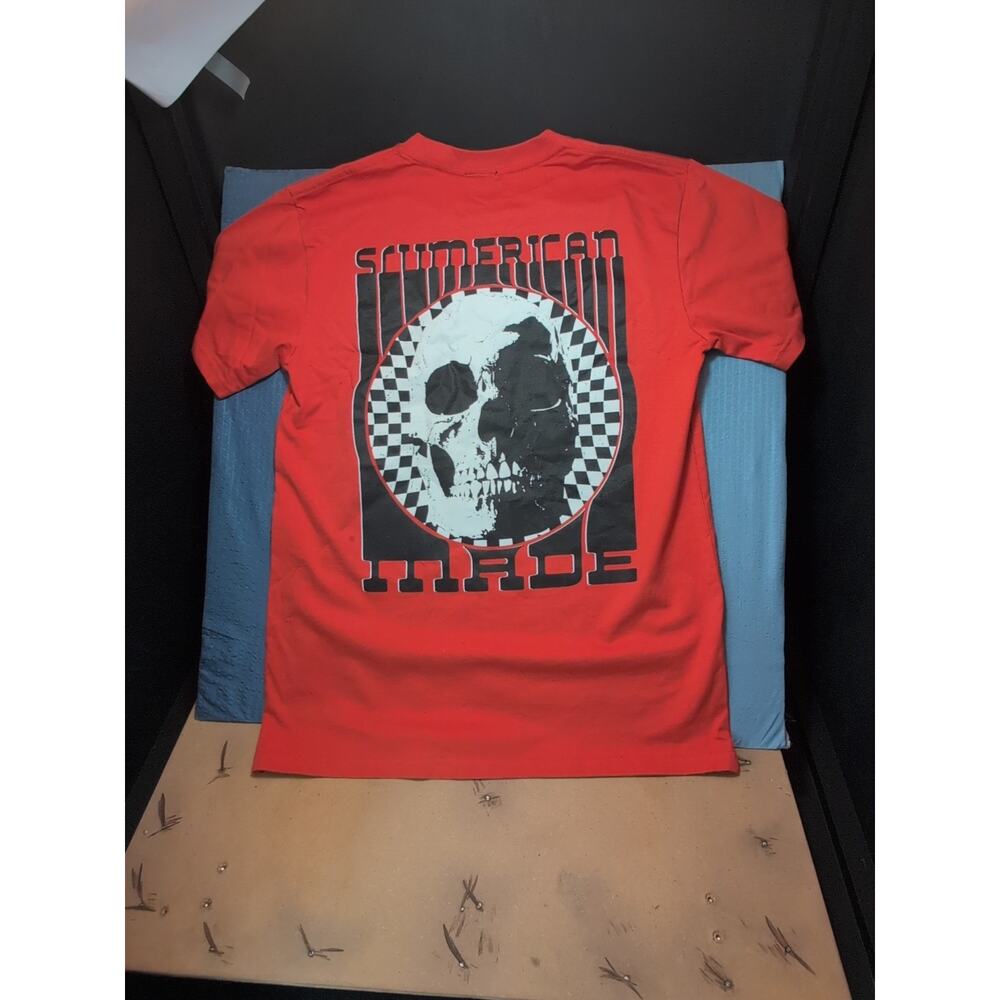 Slumerican Yelawolf SLUMERICAN Orange Skull Graphic T Shirt - Medium